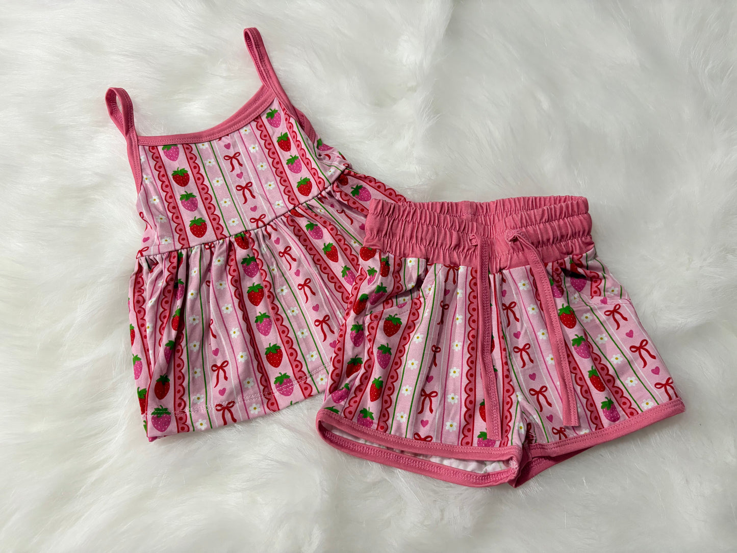 Summer Berry Peplum Tank & Shorts