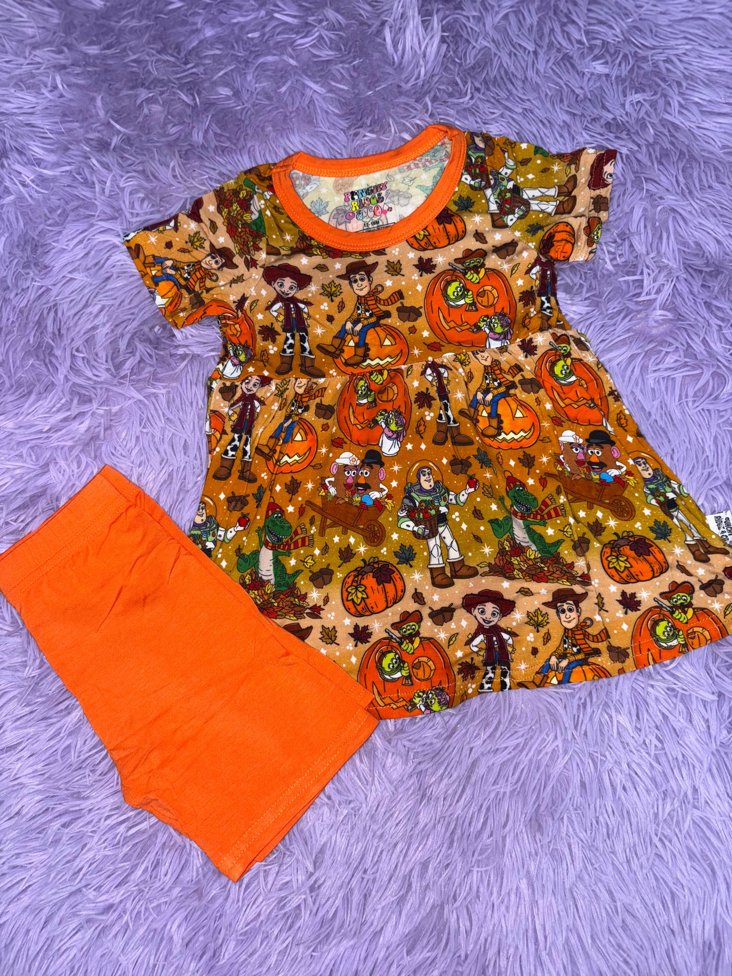 Fallin for woody Peplum & Biker Set