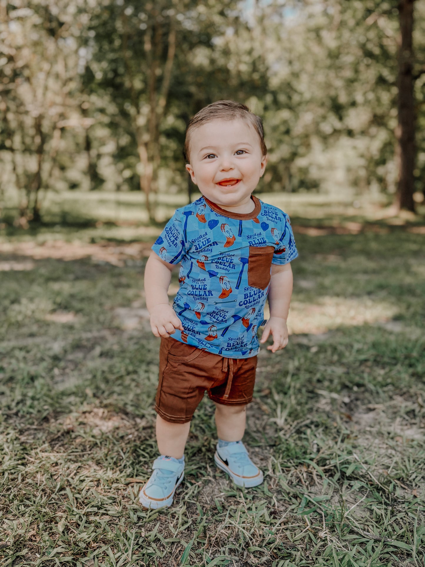 Blue Collar Son Pocket Tee & Shorts