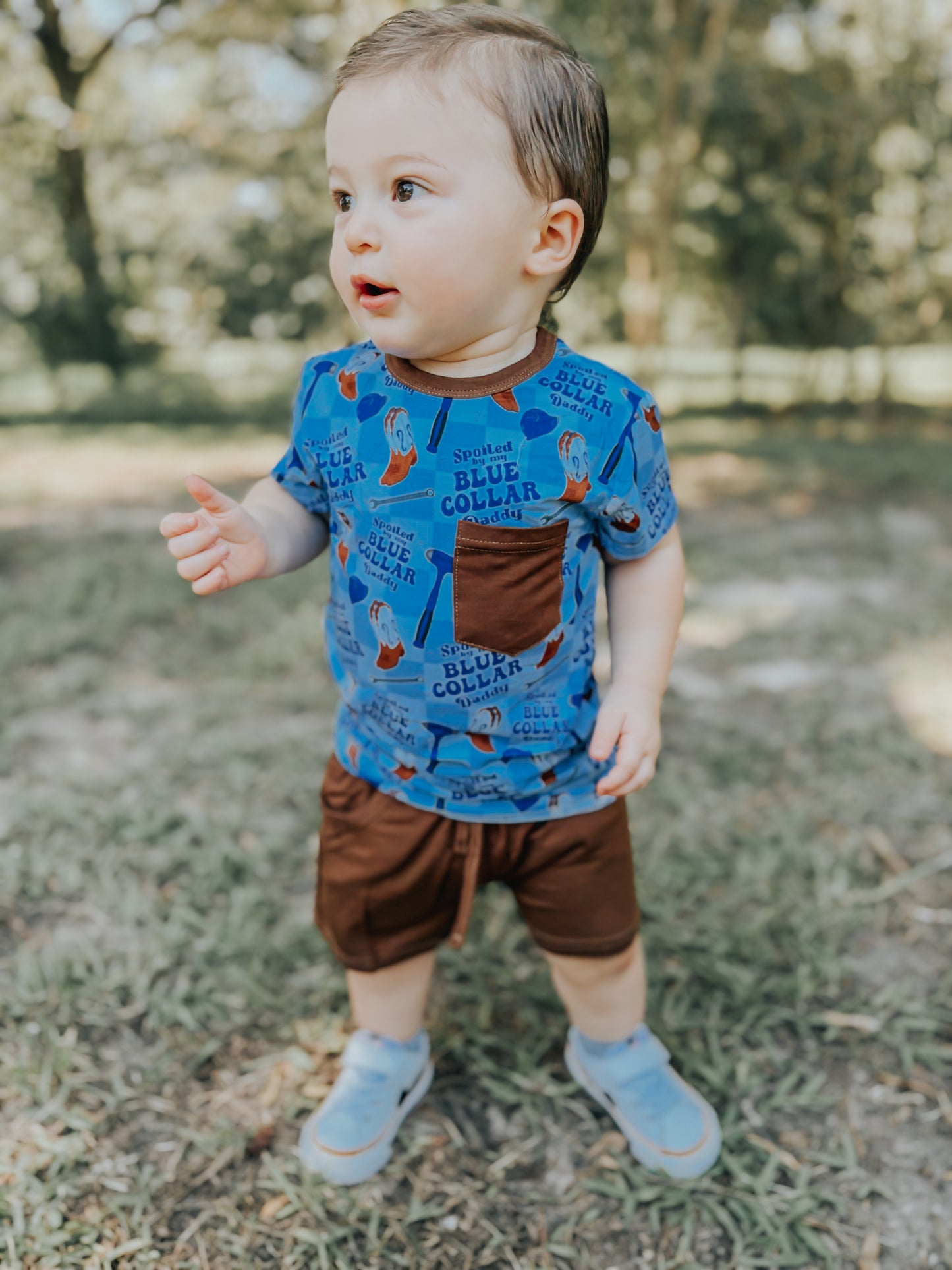 Blue Collar Son Pocket Tee & Shorts