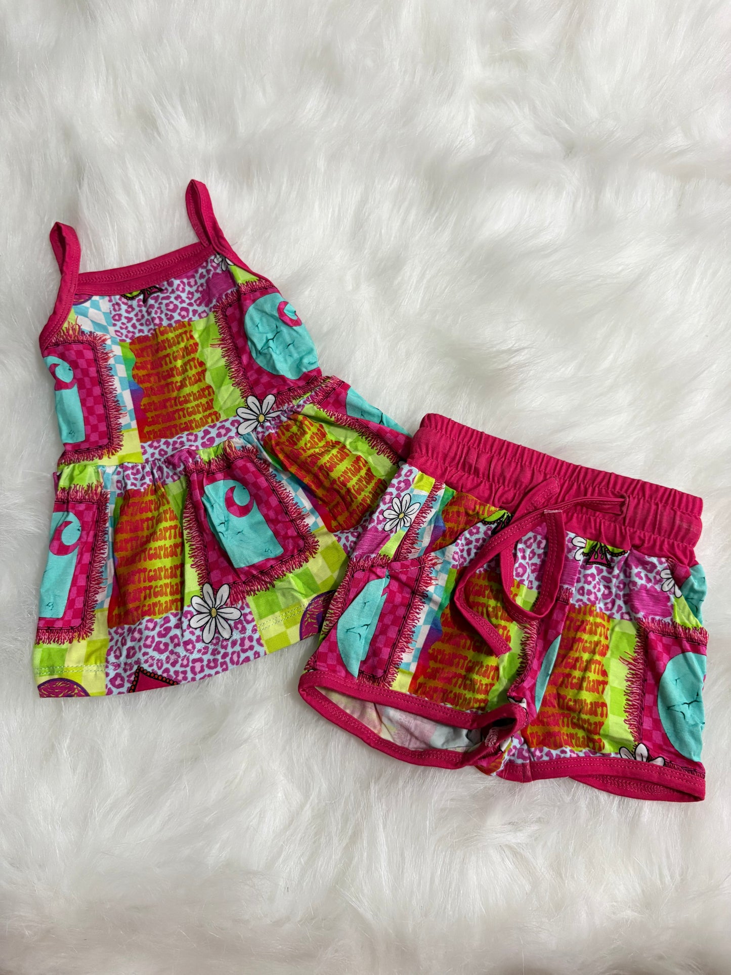 Retro Carhartt Peplum tank & Shorts