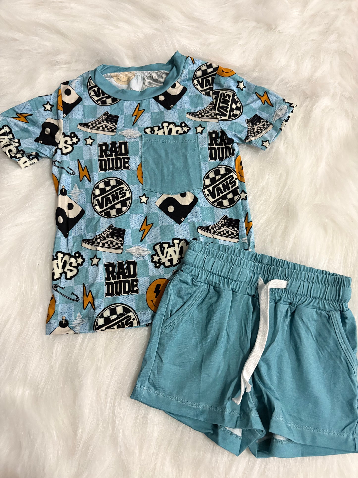 Rad Dude pocket tee & shorts