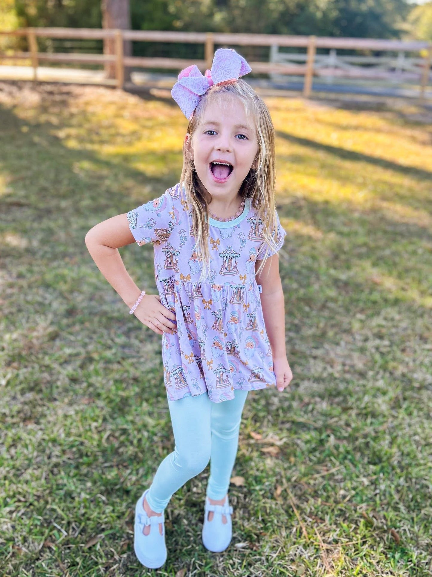 Sugarplum carousel Peplum & Leggings