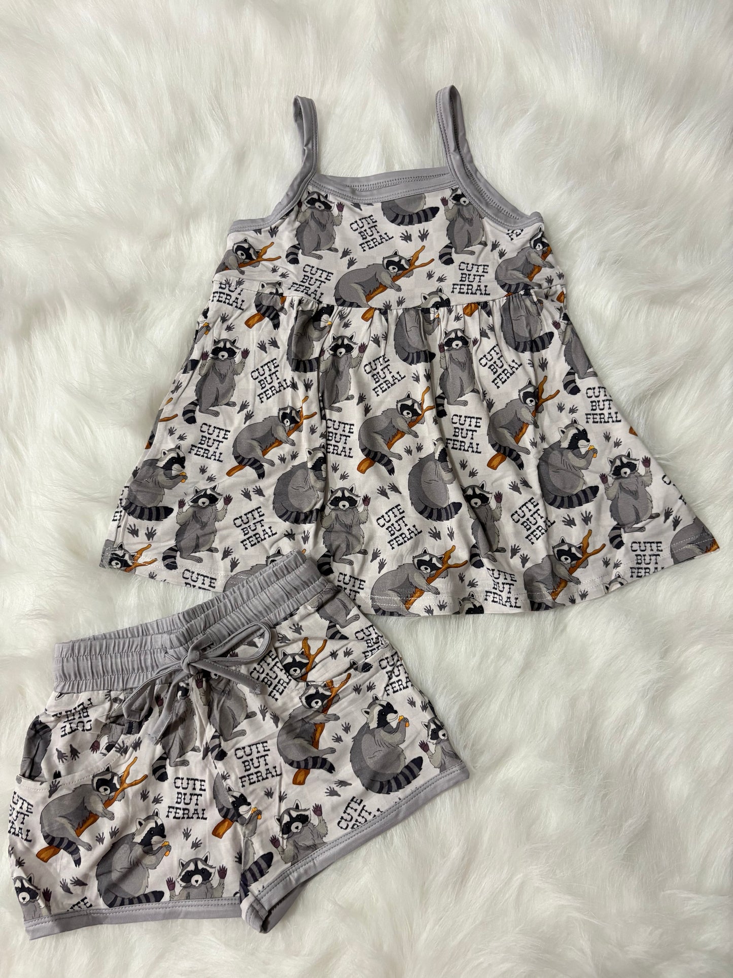 Cute But Feral Peplum Tank & Shorts