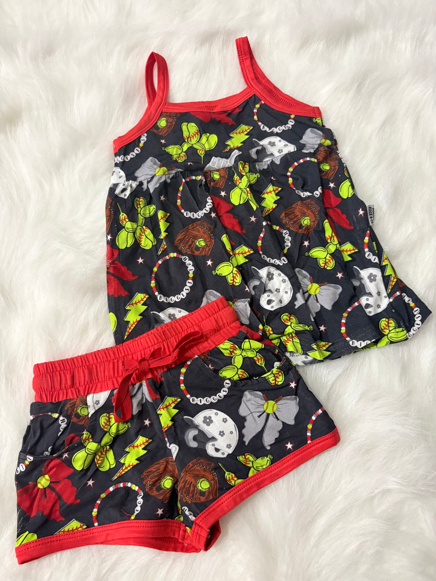 Softball Peplum & short set