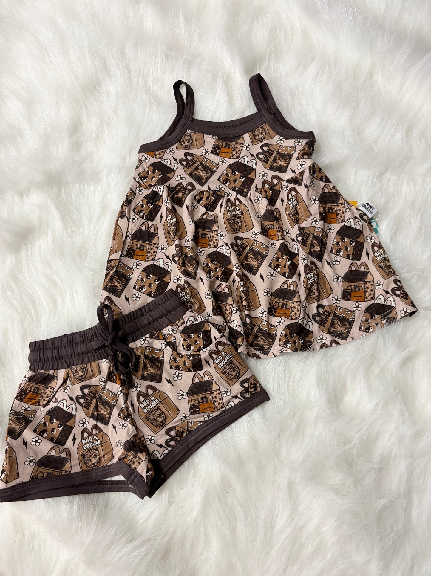 Boujee Meal Peplum Tank & short set