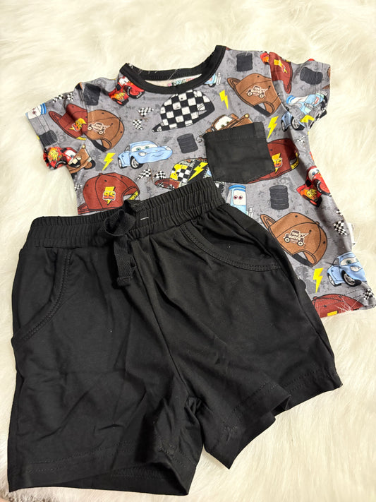 Cars Snapbacks Pocket Tee & Short Set