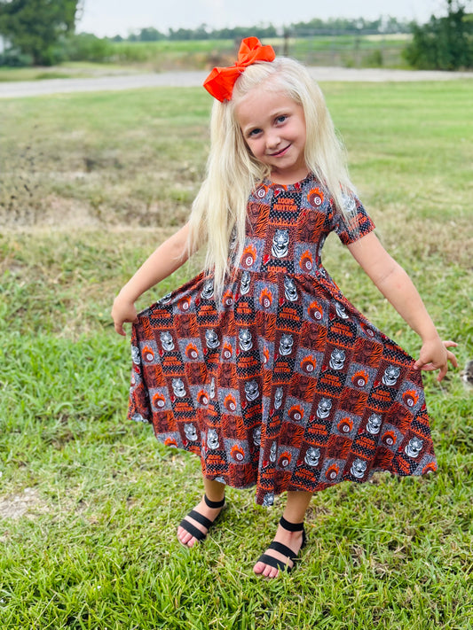 Retro 8 ball twirl dress RTS