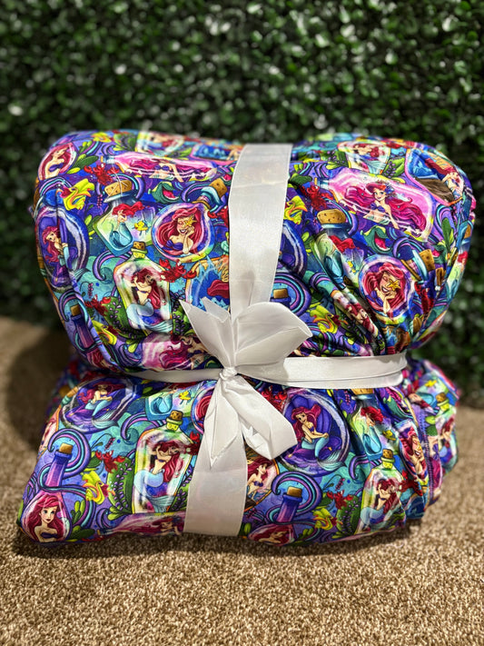 Ocean bottle mermaid 60x85 minky Bamboo Blanket