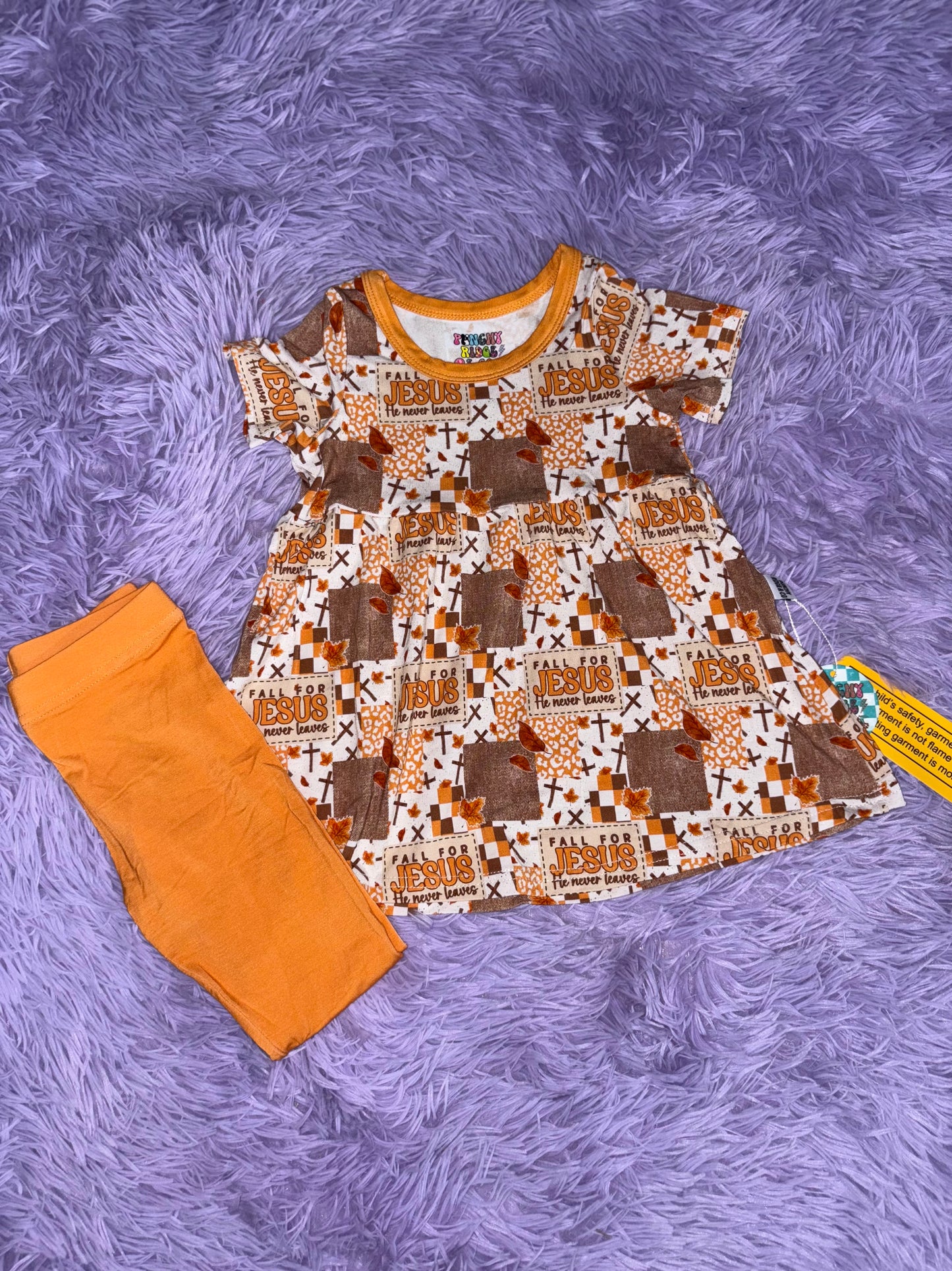 Fall For Jesus He Never Leaves Peplum & Leggings