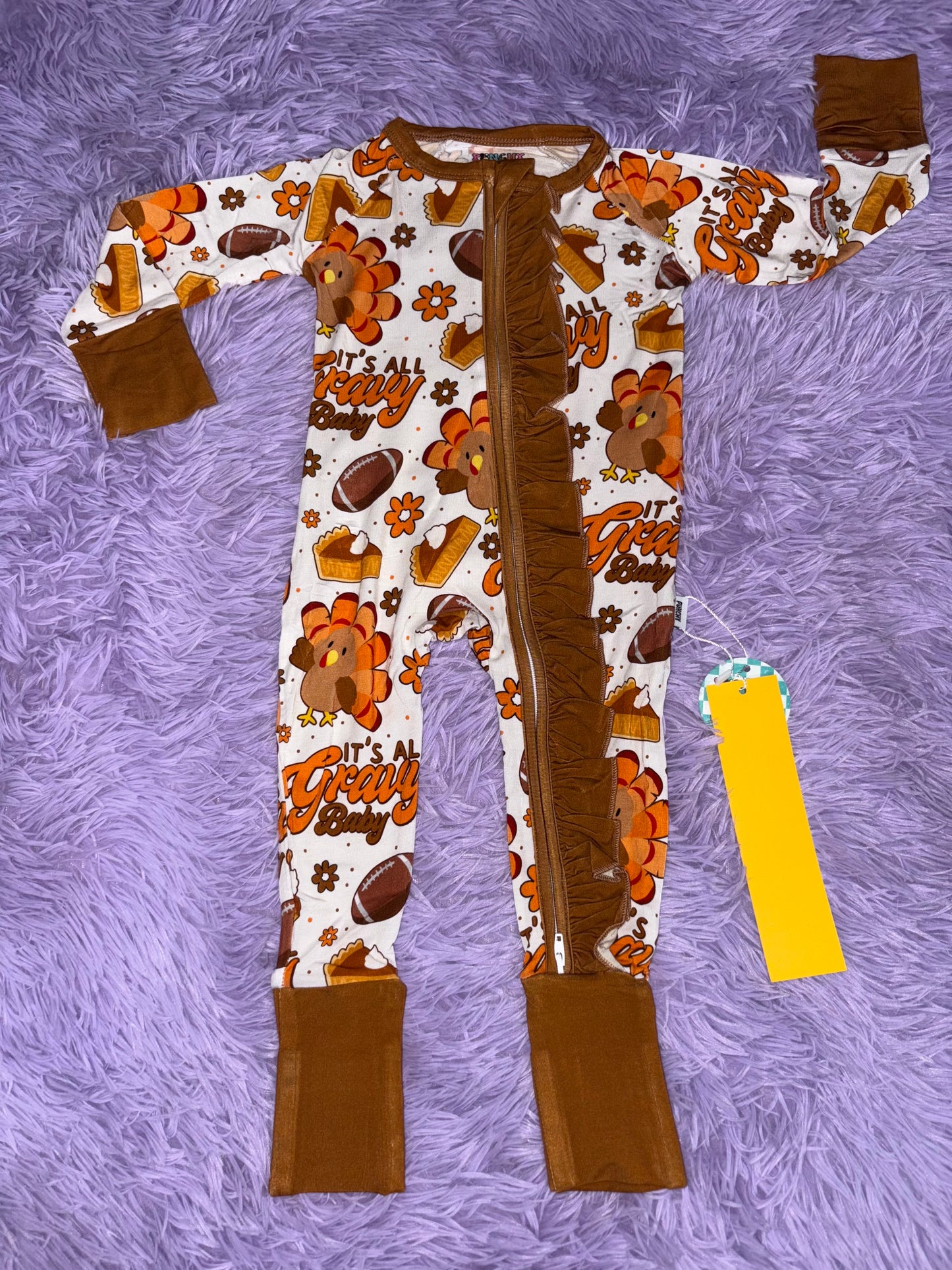 It’s All Gravy Baby Ruffle Zippy