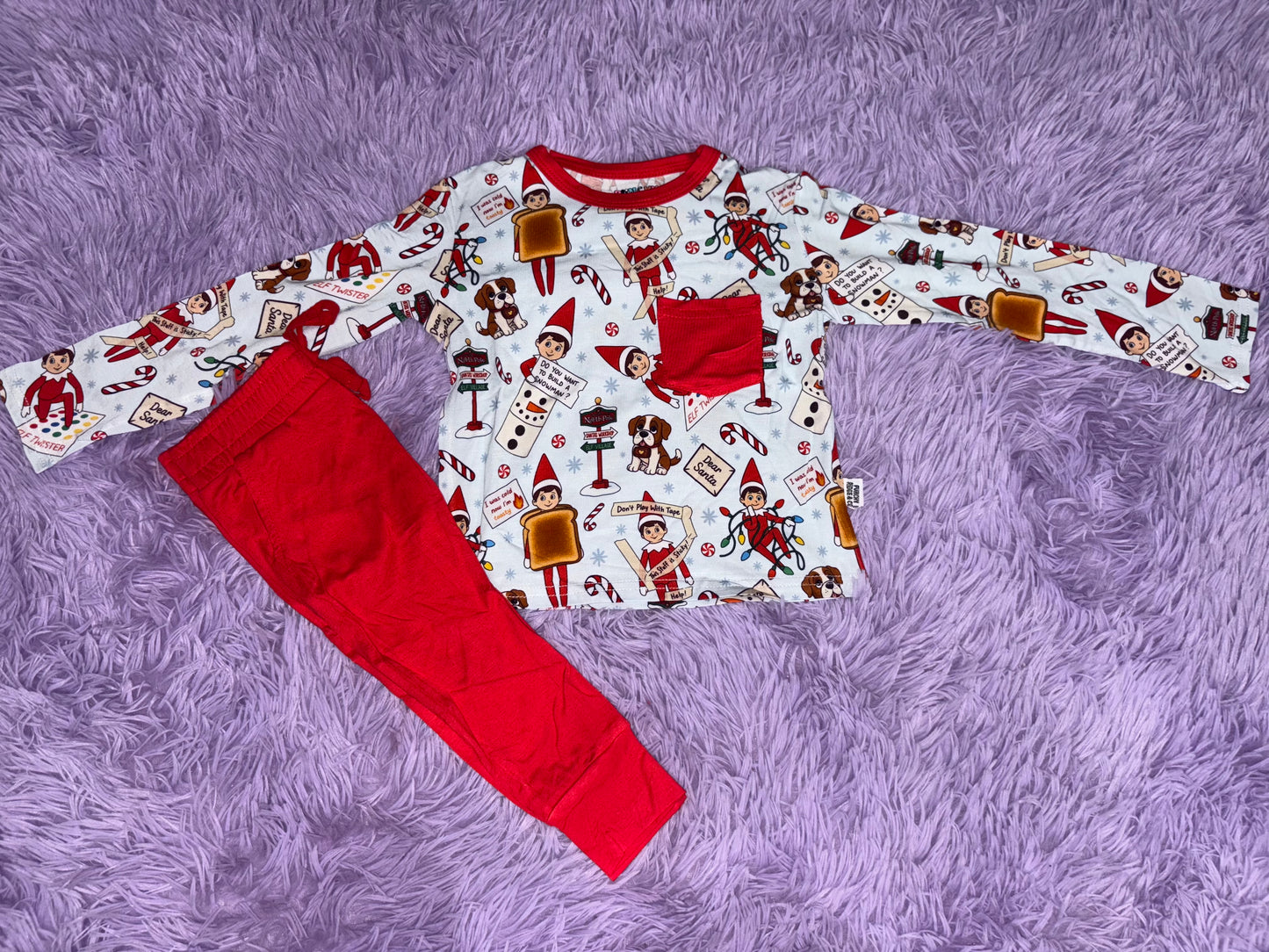 Elf On The Shelf Long Sleeve Pocket Tee & Joggers
