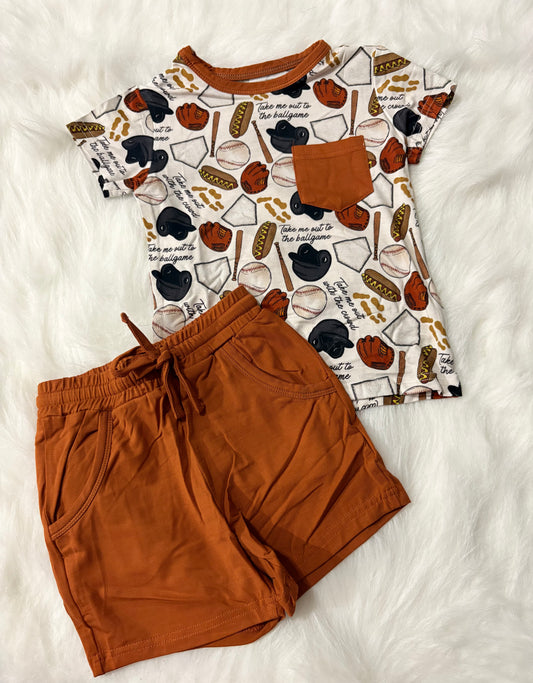 Baseball Game Pocket Tee & Shorts