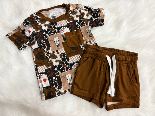 Rustic Carhartt pocket tee & Shorts