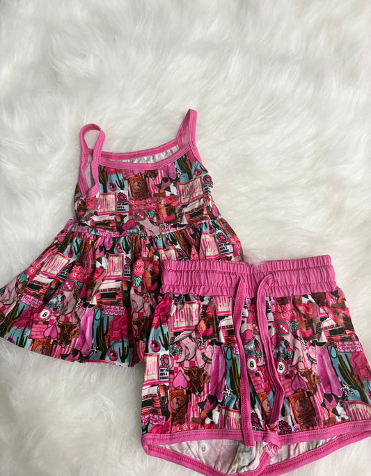 But Daddy He’s A Cowboy Peplum Tank & Shorts