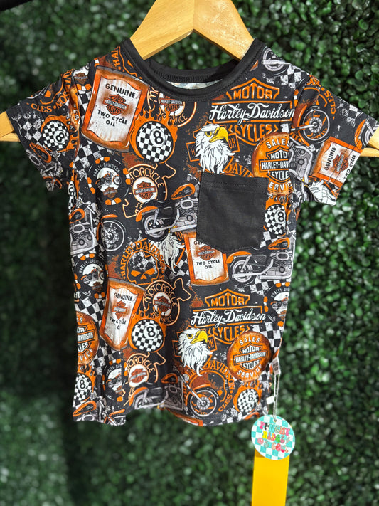 Harley Davison pocket tee & shorts RTS