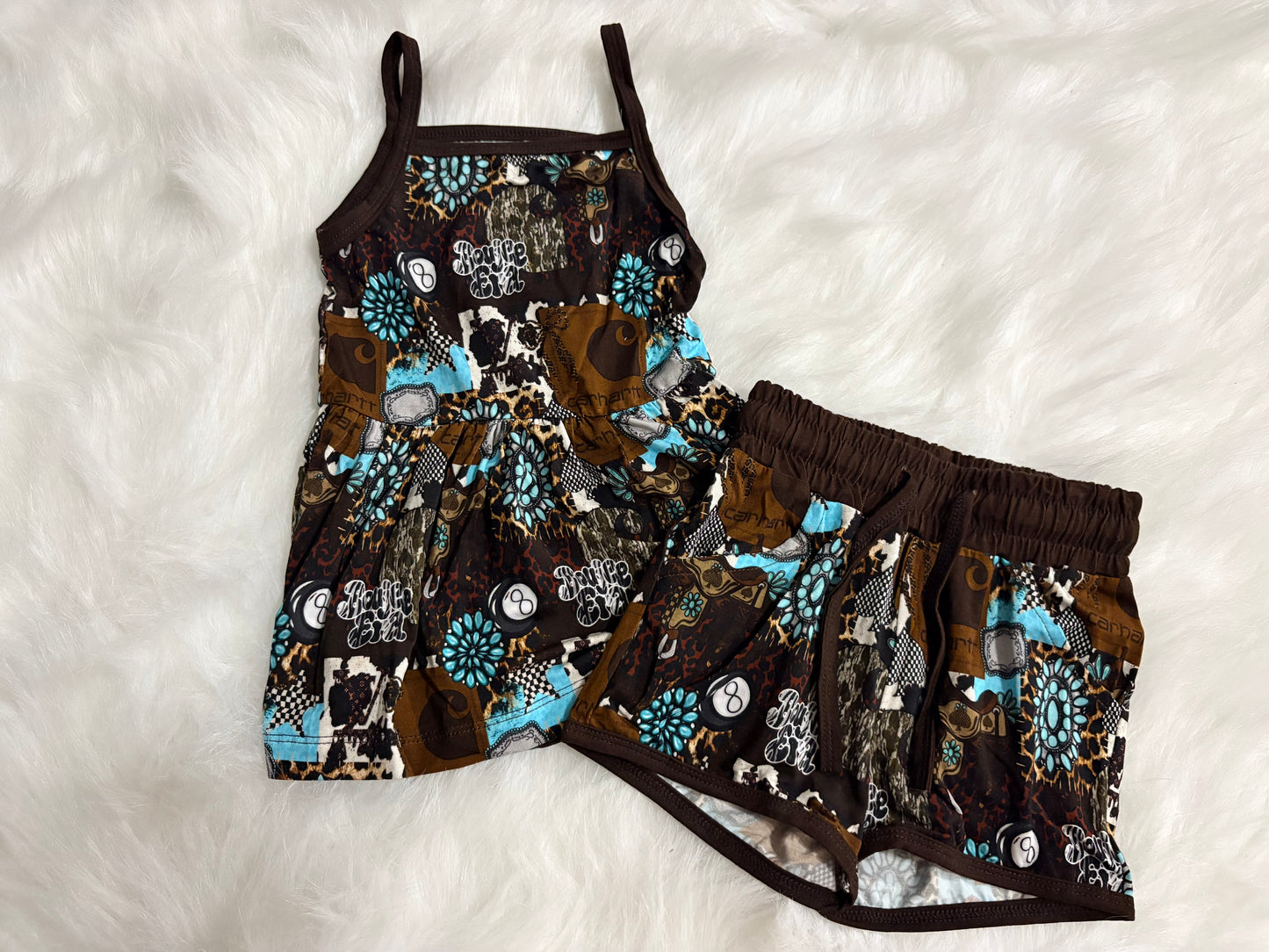 Boujee Era peplum tank & shorts