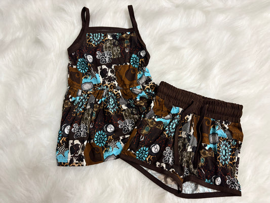 Boujee Era peplum tank & shorts