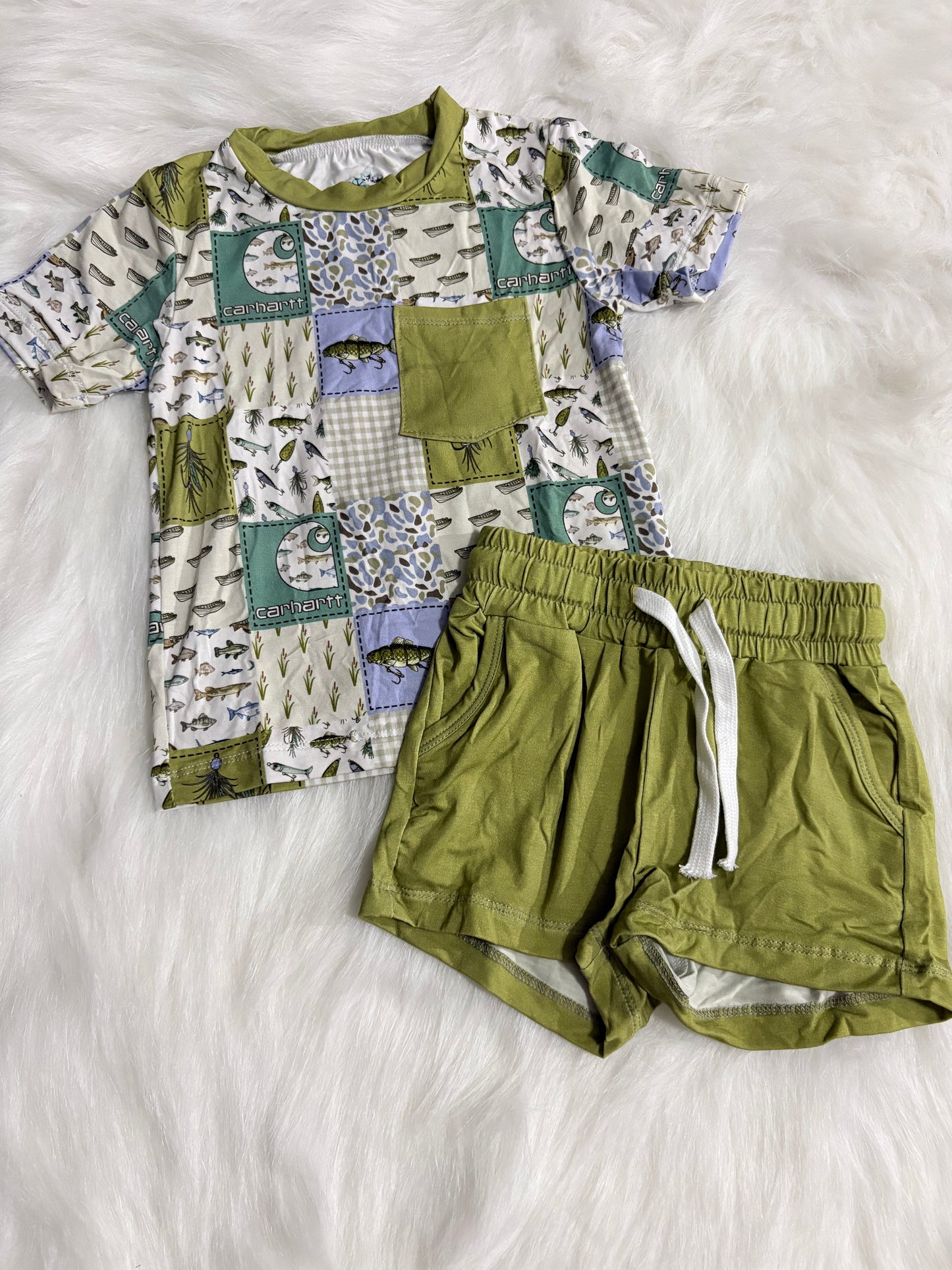 Bait a hook pocket tee & shorts