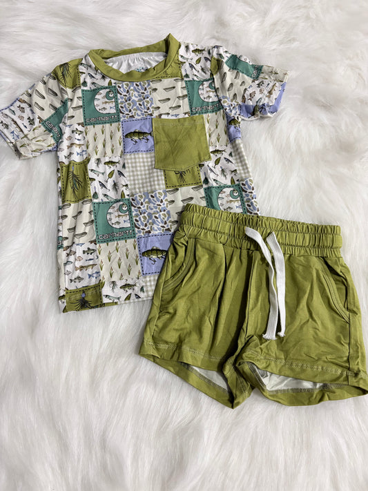 Bait a hook pocket tee & shorts