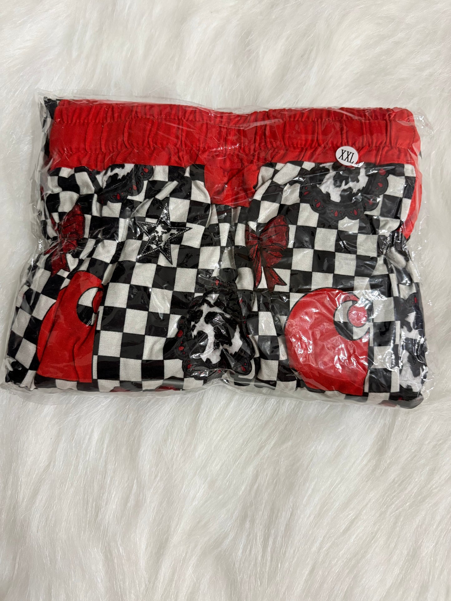 Checks and bows joggers