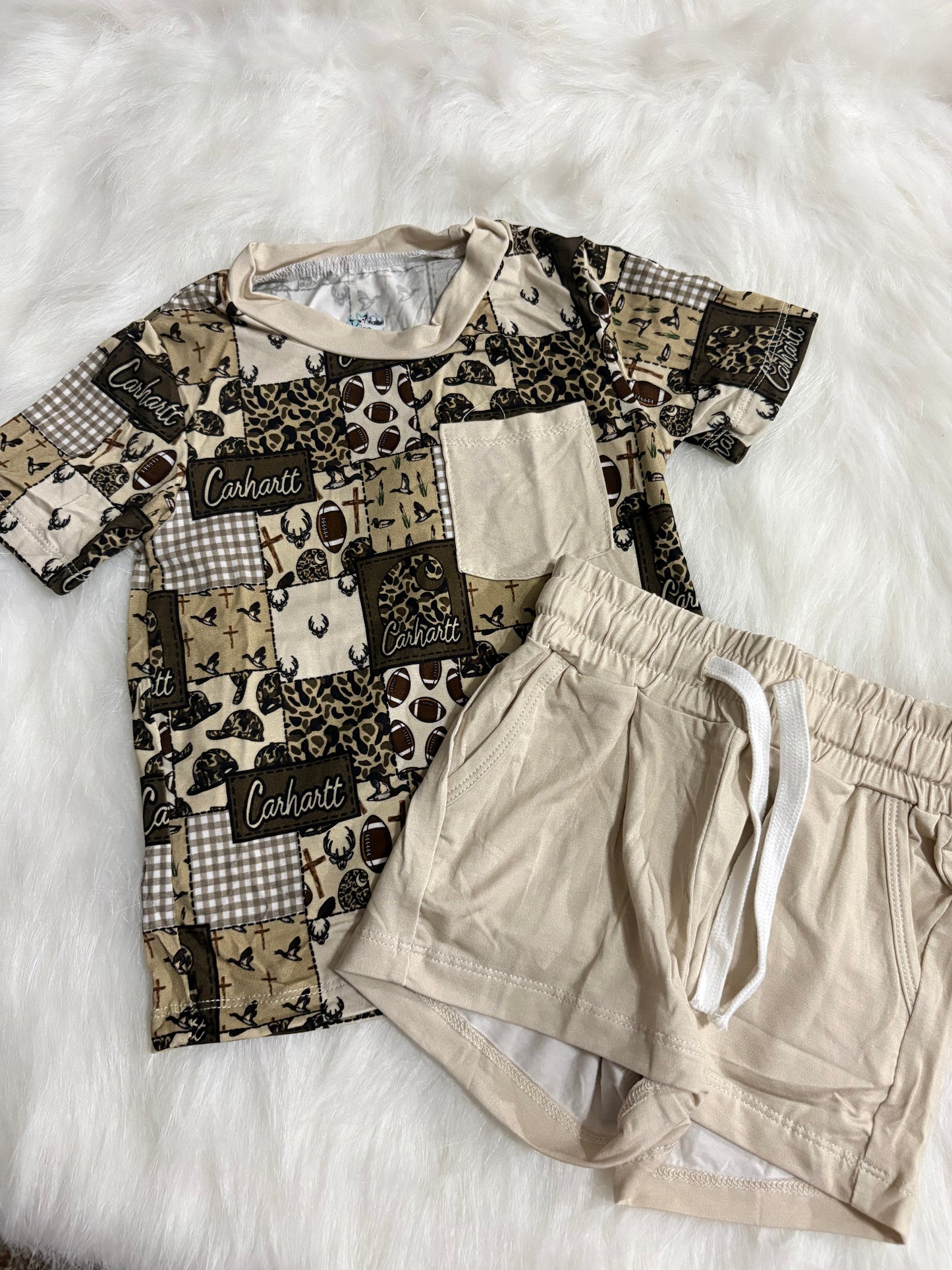 Boy things pocket tee & shorts