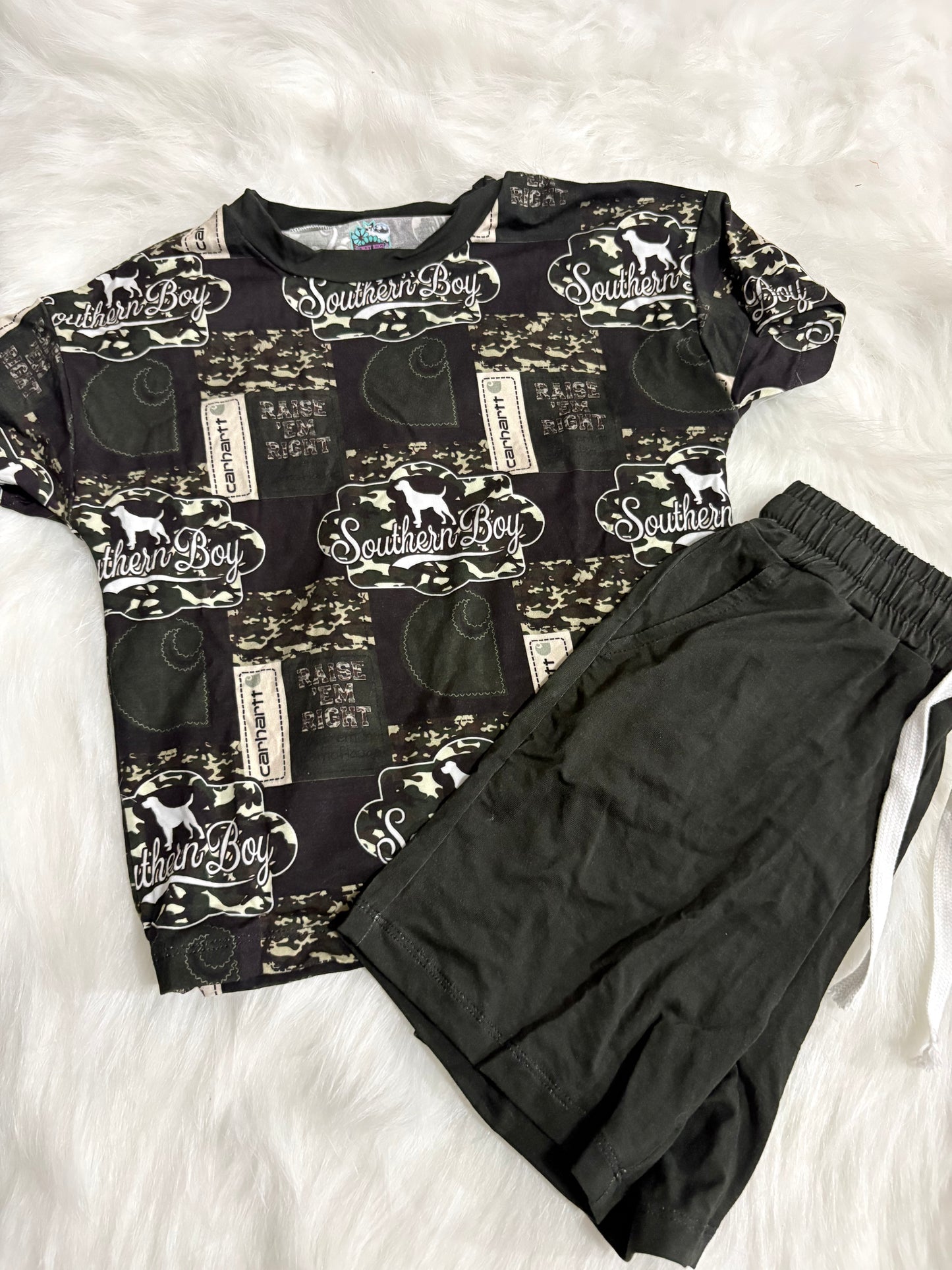 Southern boy oversized tee & shorts