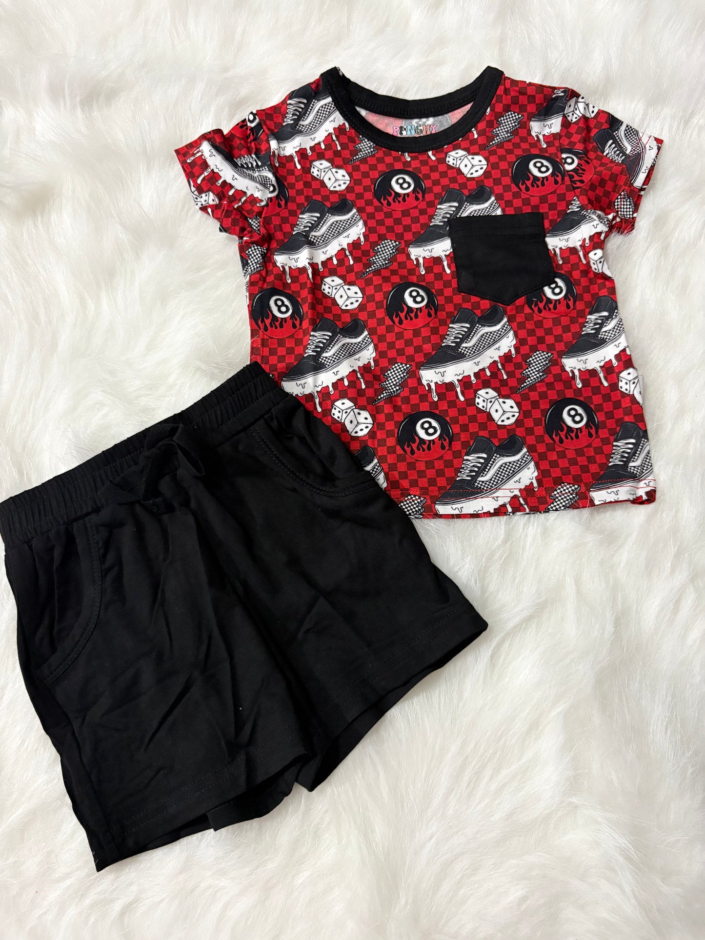 Drips Pocket tee & shorts