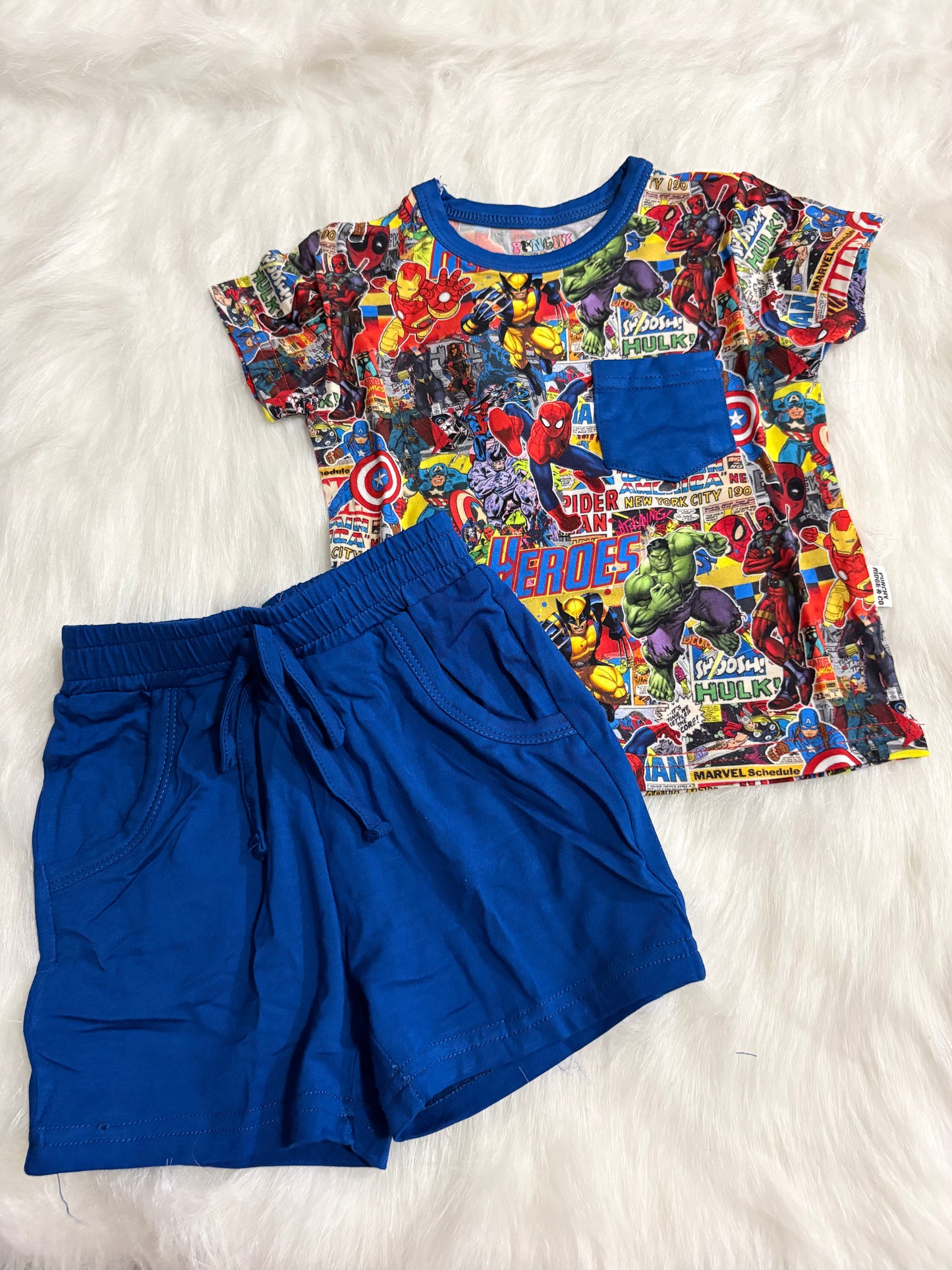 Hero’s pocket tee & shorts
